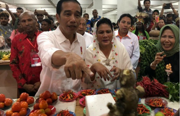 Sambangi Pasar Mama Papua, Presiden Beli Setumpuk Jambu, Jeruk, Jahe dan Sebotol Madu
